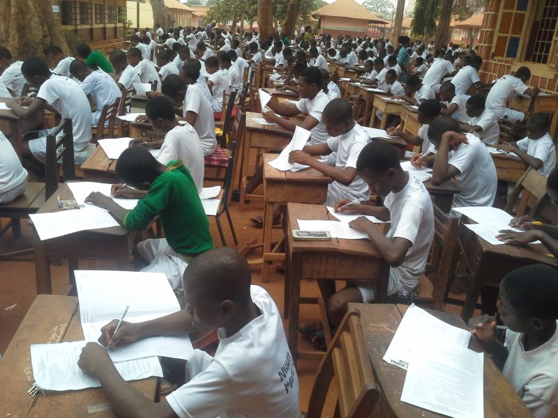 Students writing an examination